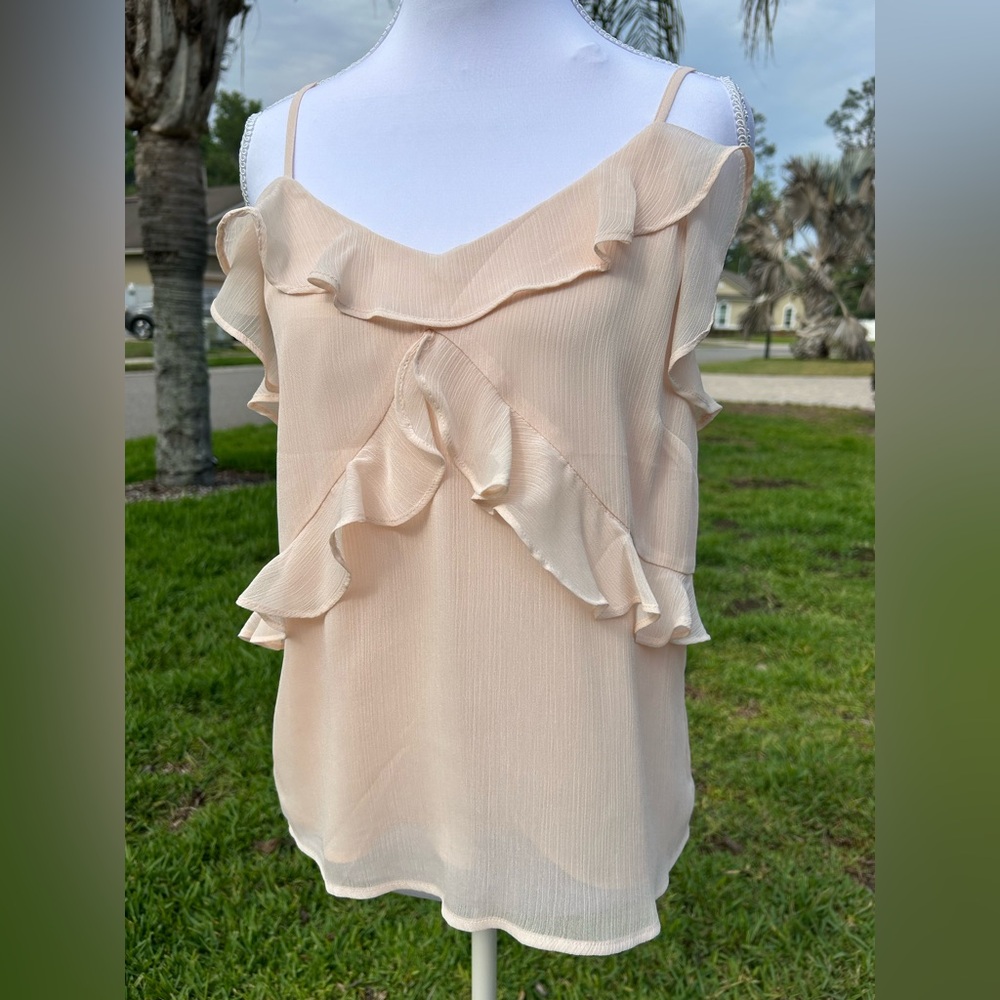 NWT🌷LOFT Peach Ruffle Cami - Picture 3 of 10
